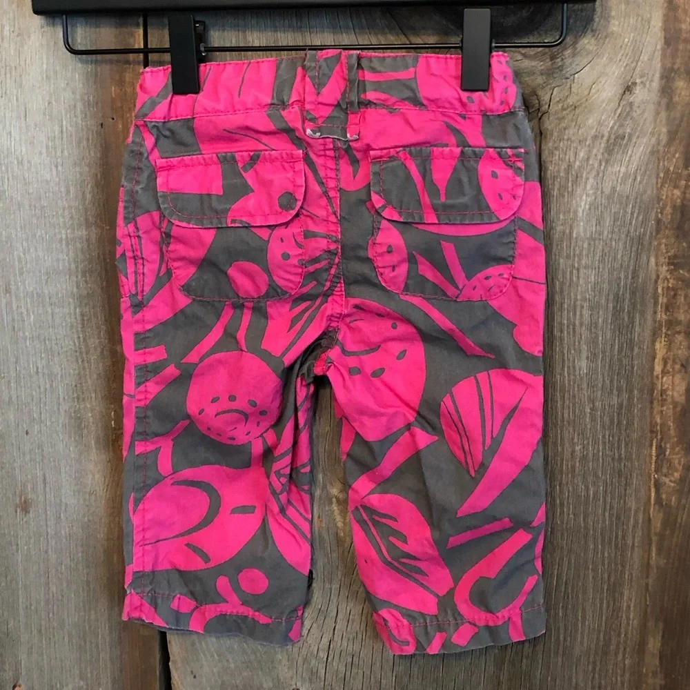 Old Navy Tropical Pants in Pink Gray Print Size 2T